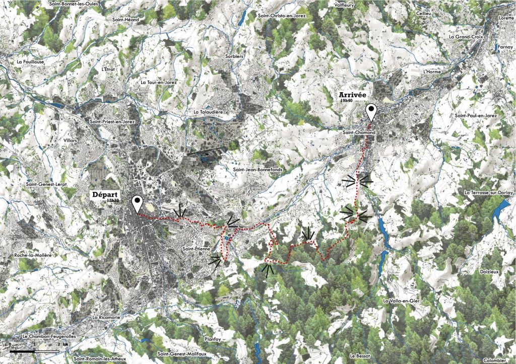 cartographie d'édition - carte d'exception du territoire stéphanois